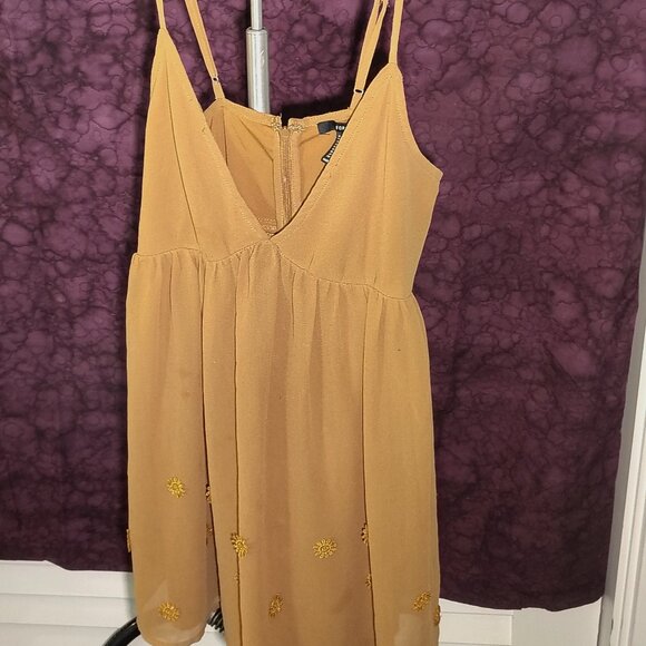 Forever 21 V-Neck Mustard Baby Doll Dress - Picture 1 of 2